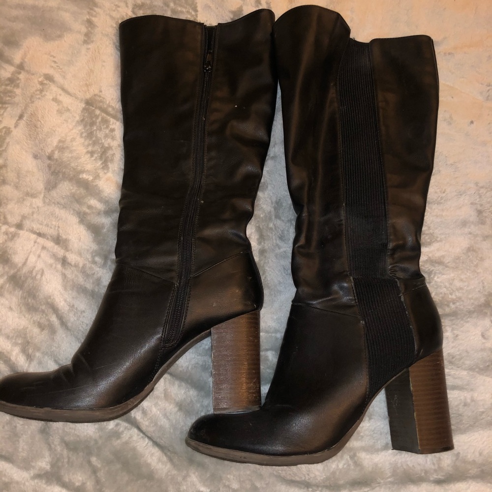 Fergalicious brown heeled boots size 10